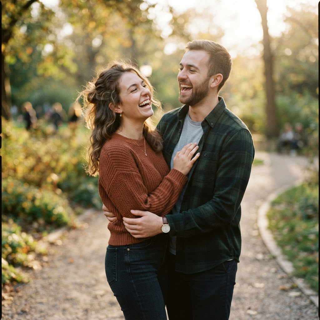 Young couple laughing together